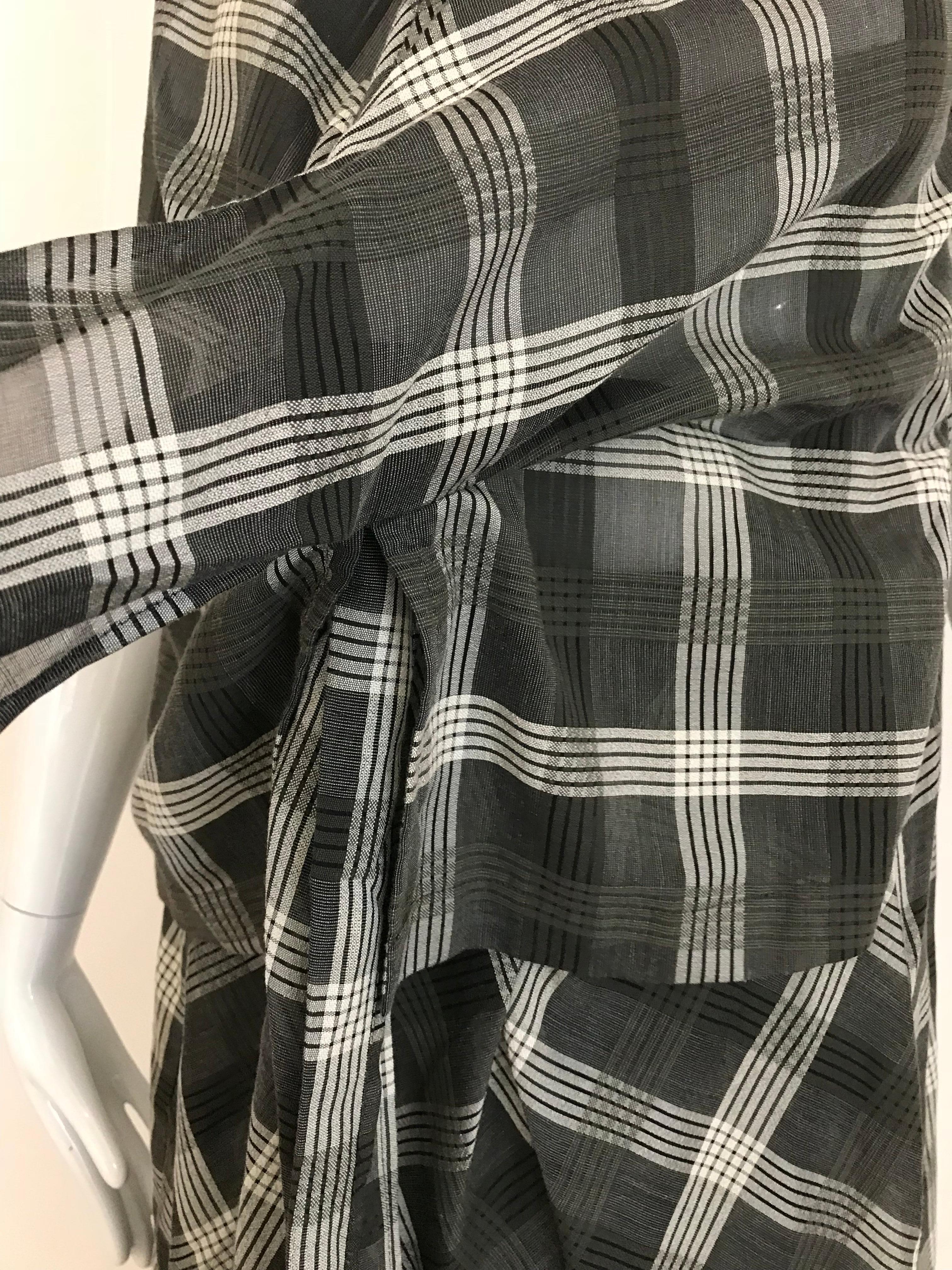 Comme des Garçons Grey and White plaid cotton dress For Sale 1