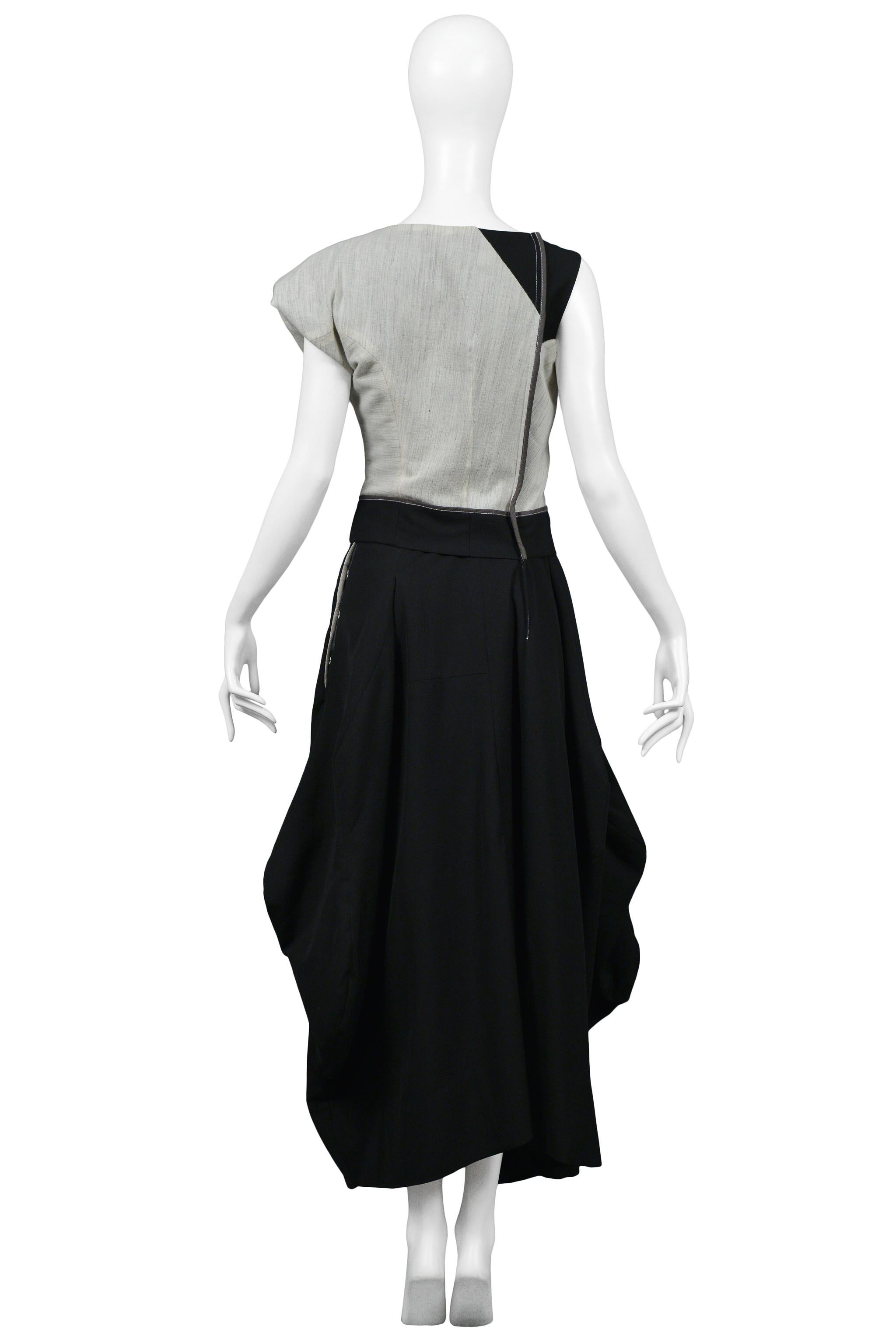 Comme des Garcons Grey & Black Asymmetrical Modernist Gown 1998 1