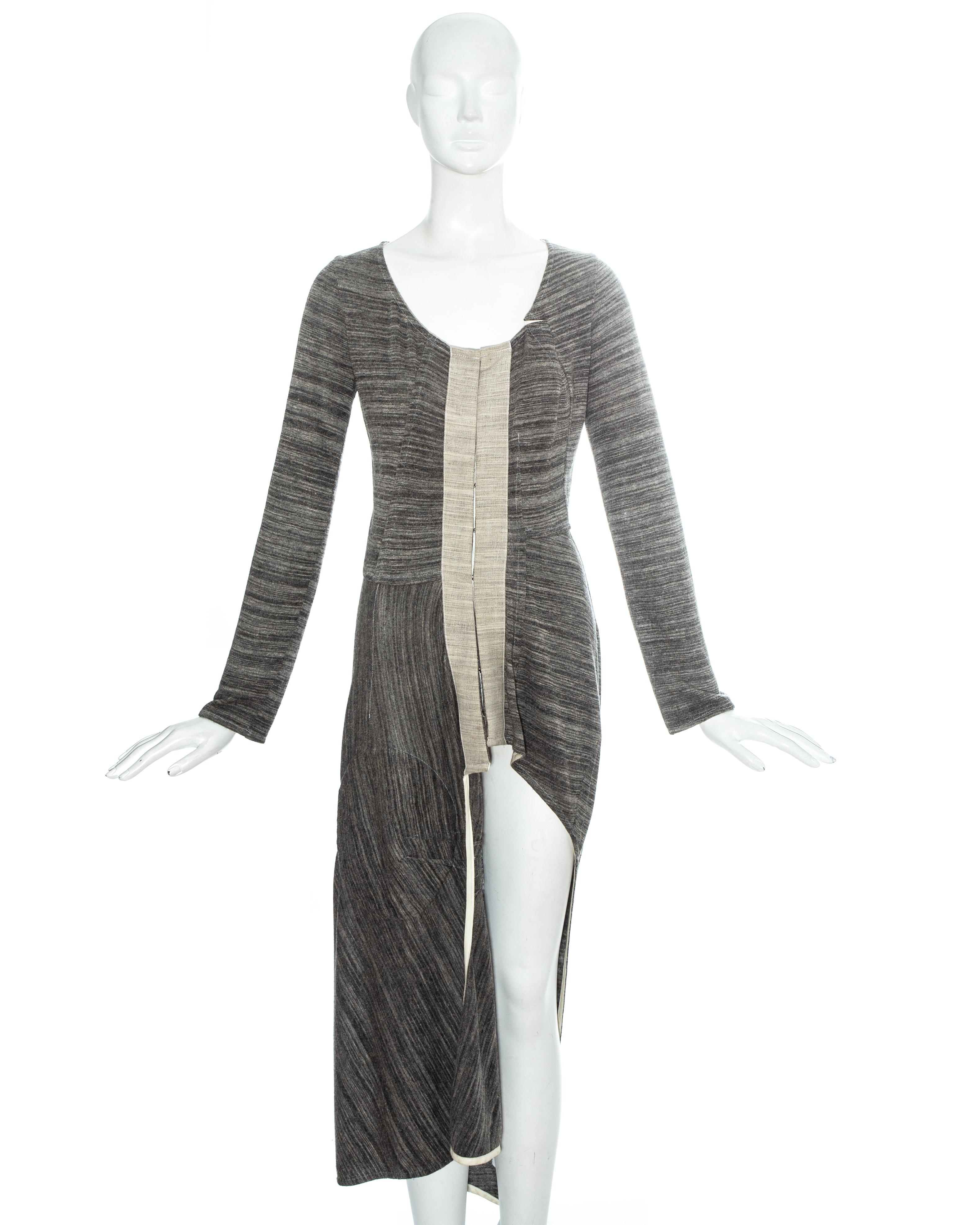 Comme des Garçons Dekonstruiertes Pulloverkleid aus grauem Jersey, Herbst/Winter 1998 (Grau) im Angebot