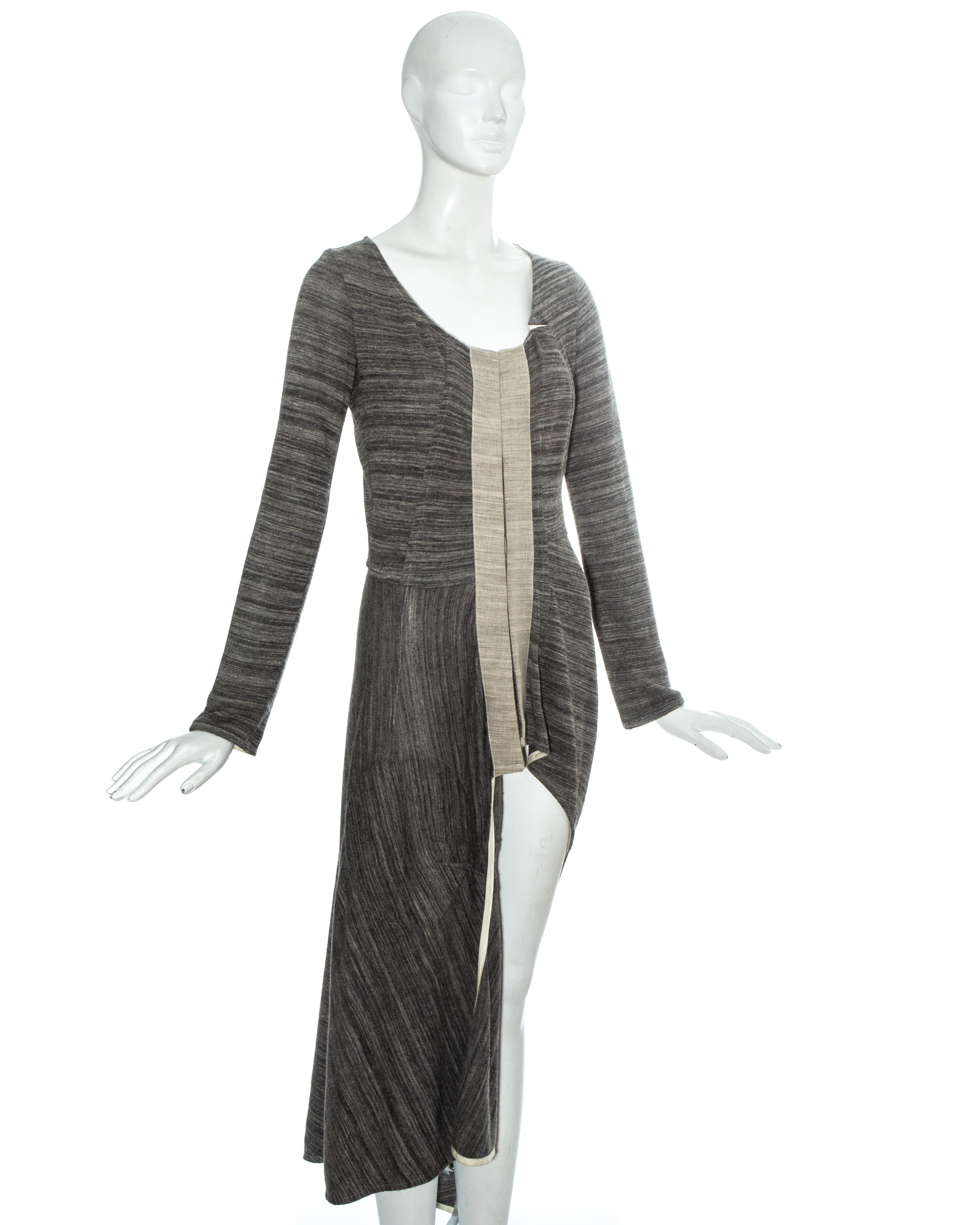 Comme des Garçons Dekonstruiertes Pulloverkleid aus grauem Jersey, Herbst/Winter 1998 Damen im Angebot