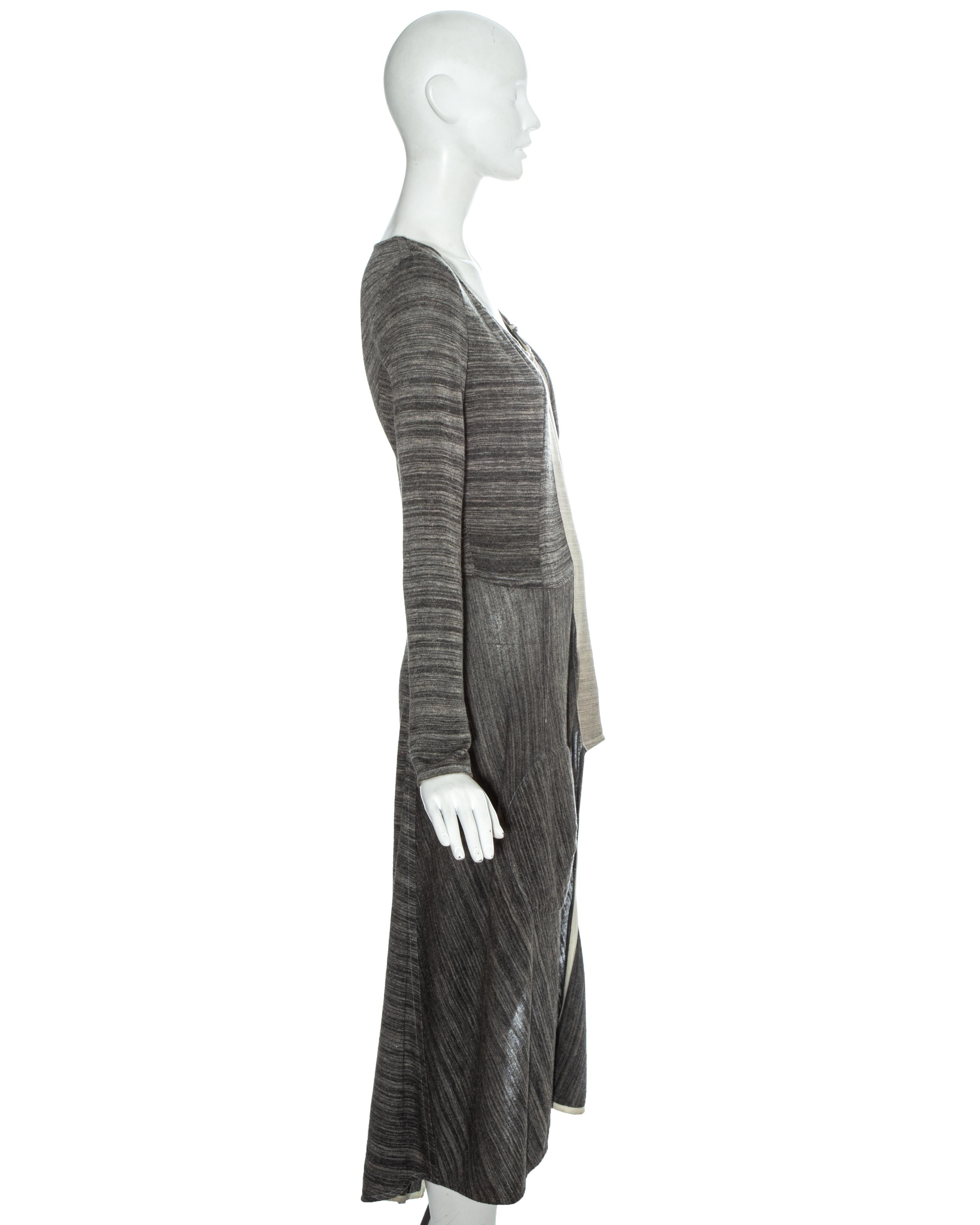 Women's Comme des Garçons grey jersey deconstructed sweater dress, fw 1998 For Sale