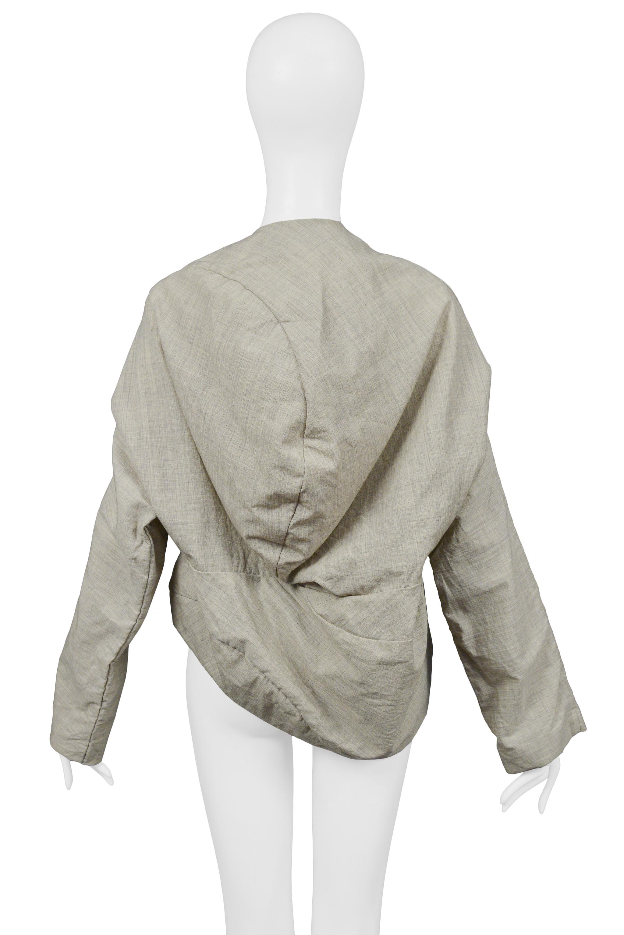 Comme Des Garcons Grey Linen Lumps & Bumps Jacket 1997 In Excellent Condition For Sale In Los Angeles, CA