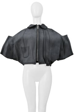 Comme Des Garçons Grey Neoprene Rubber Sculptural Jacket 2005