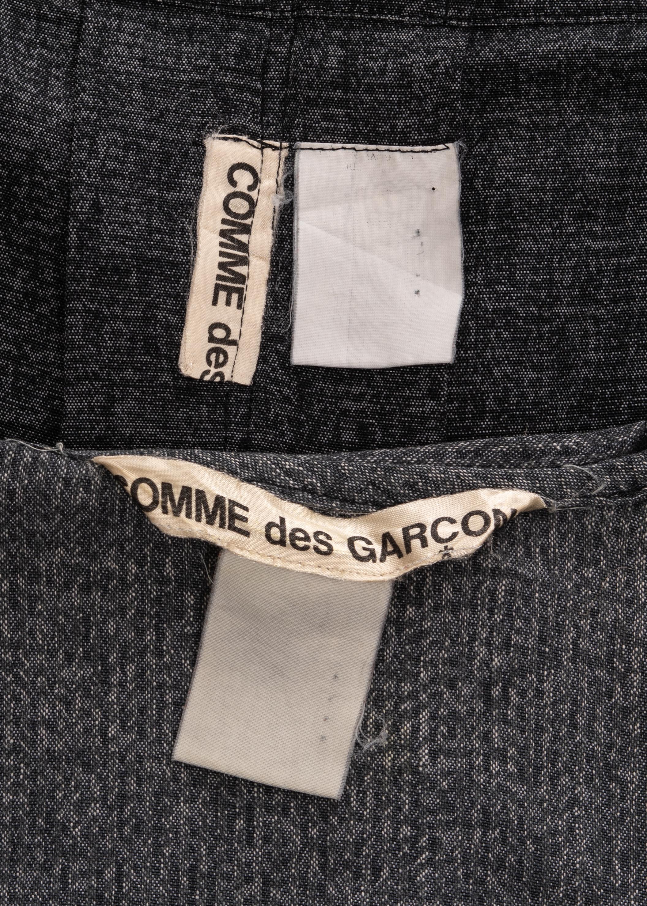 Comme des Garçons grey rayon blouse and wrap skirt set, 1984 2
