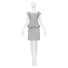Ensemble top et jupe en coton à rubans gris Comme Des Garcons