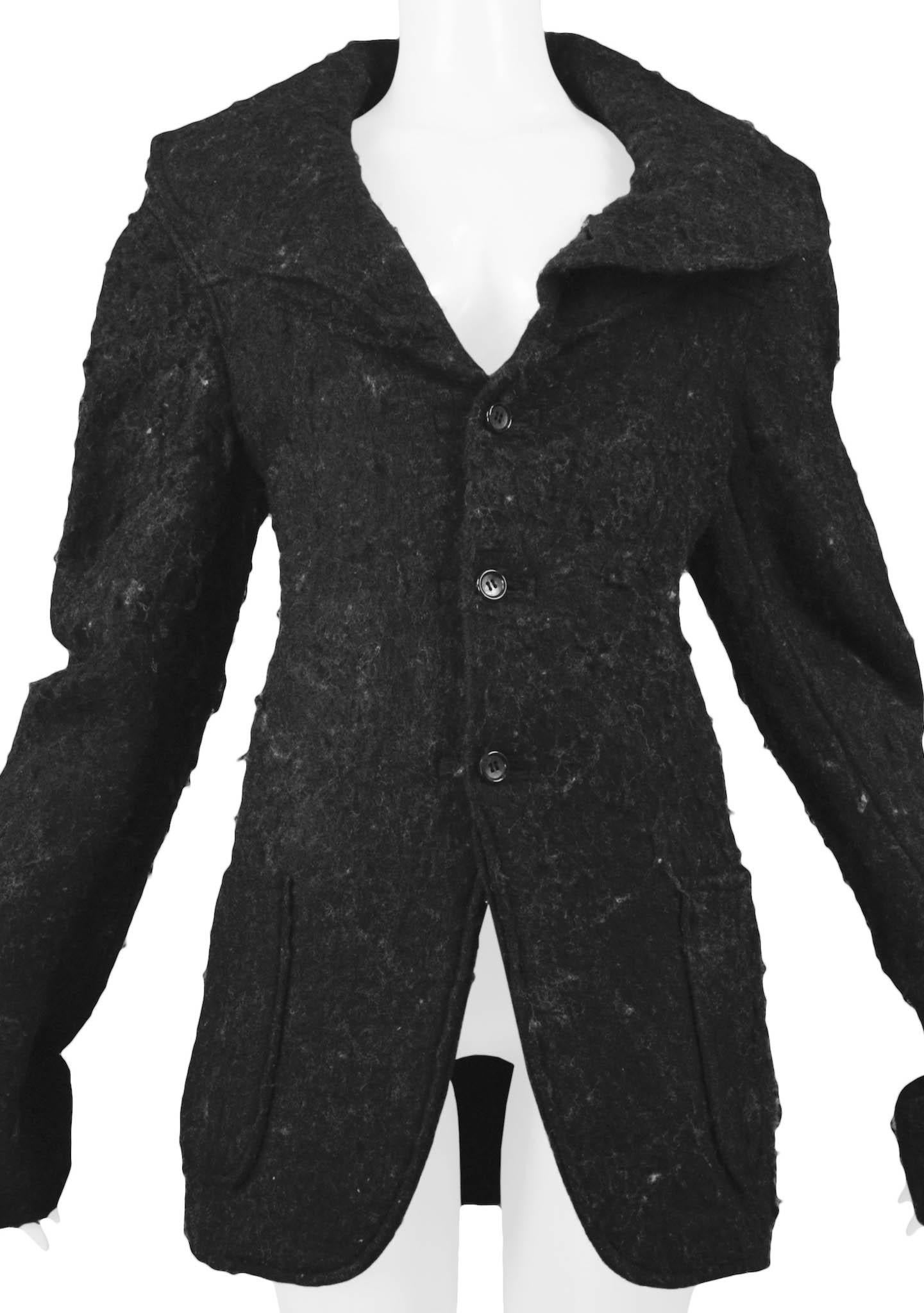Comme Des Garcons Graue Flannel-Jacke aus Wolle im Zustand „Hervorragend“ im Angebot in Los Angeles, CA