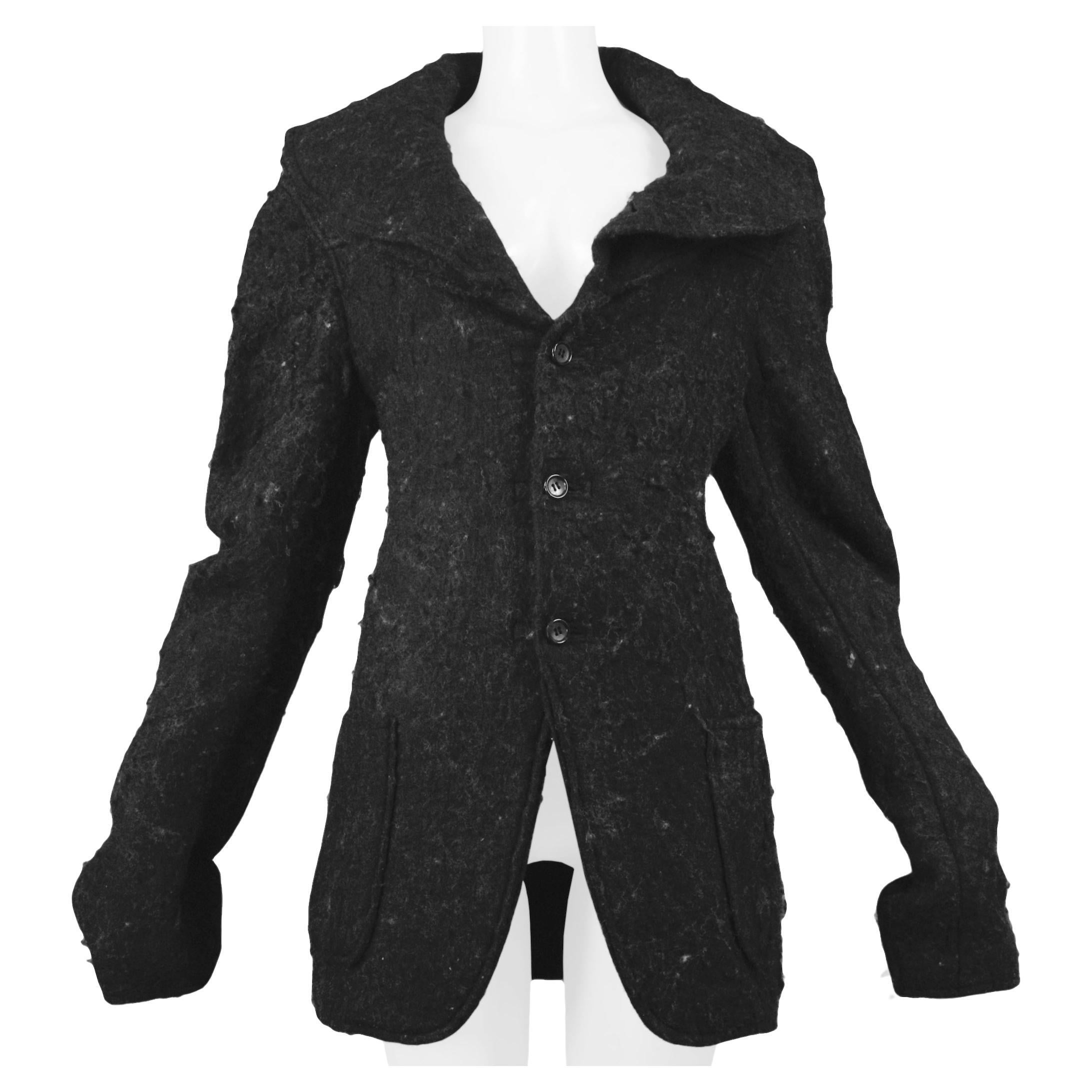Comme Des Garcons Grey Wool Flannel Jacket For Sale