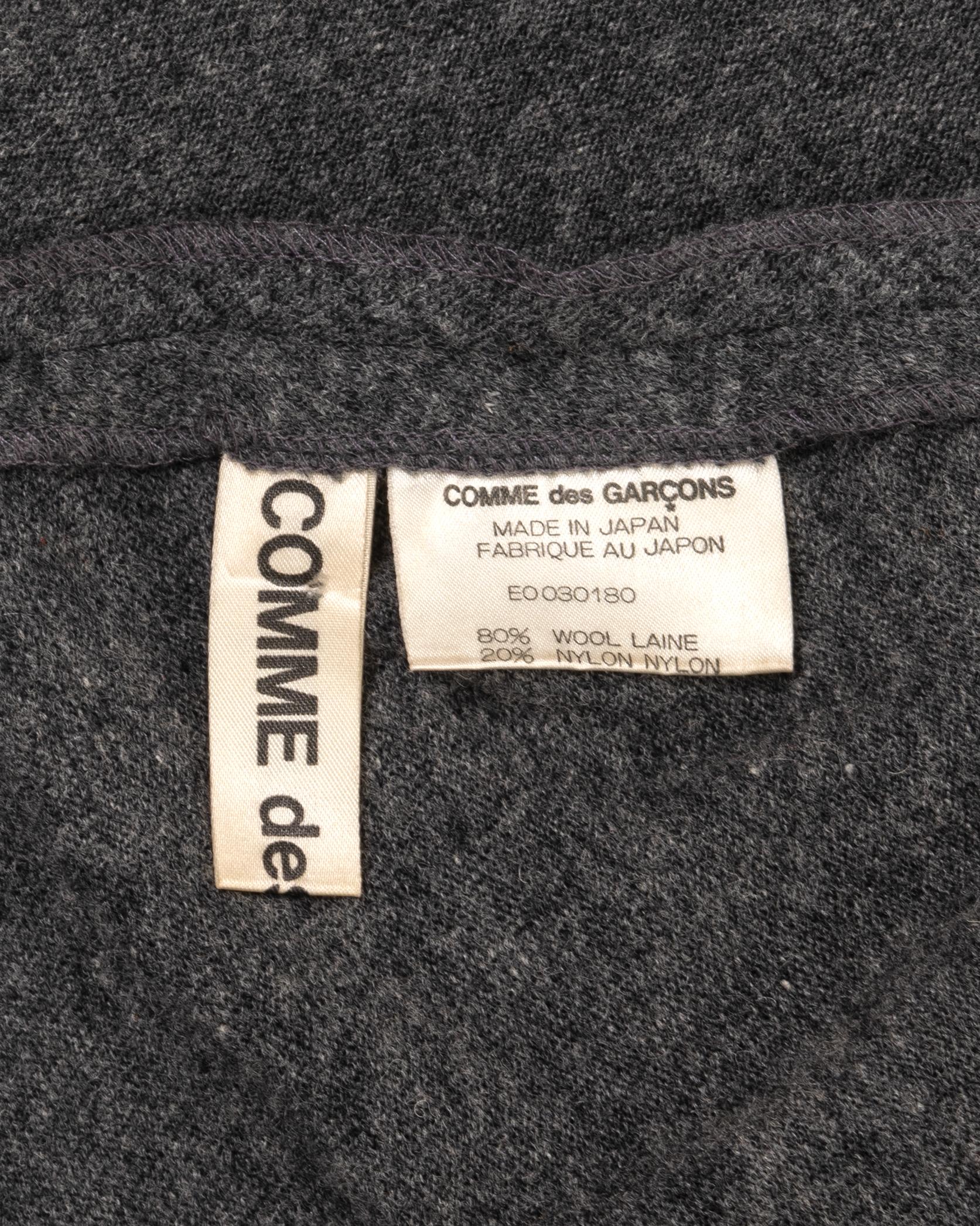 Comme des Garçons grey wool jersey knotted dress, fw 1983 6
