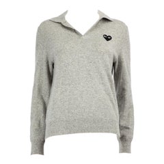 Comme Des Garcons Grey Wool Knit Jumper Size L