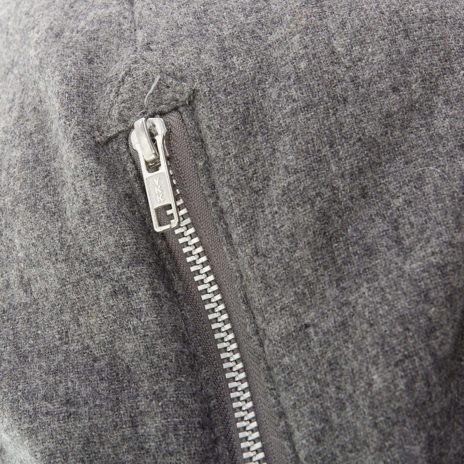 COMME DES GARCONS grey wool teddy bear single zip back top handle bag 1