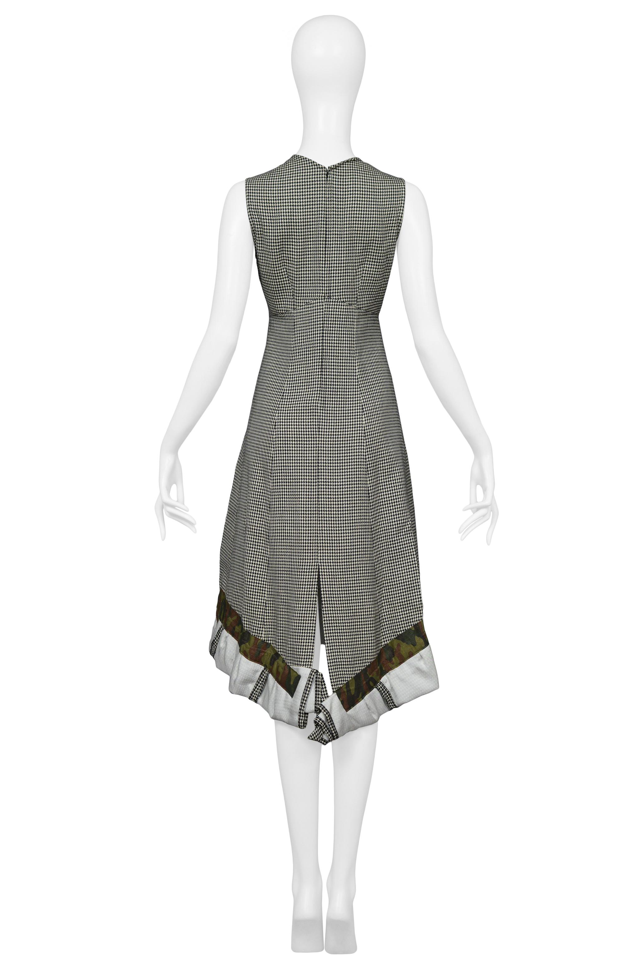 Gray Comme Des Garcons Herringbone & Camouflage Dress 2001