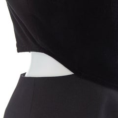 COMME DES GARCONS H&M vestido de terciopelo negro con escote en la espalda y falda acampanada US6 M