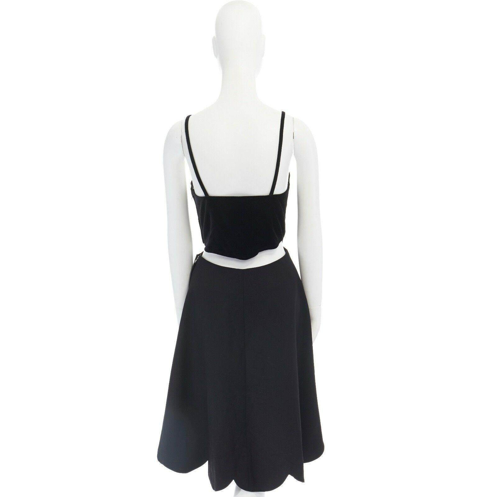 COMME DES GARCONS H&M black velvet bust cut out back flared skirt dress US6 M In Excellent Condition In Hong Kong, NT