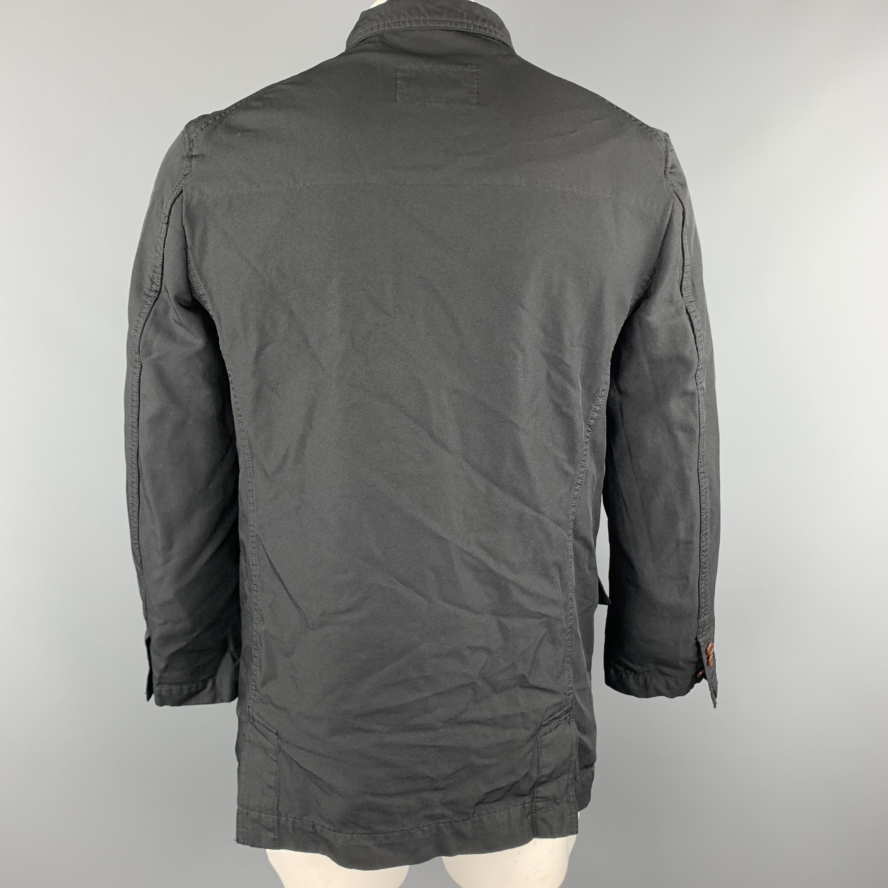 COMME des GARCONS HOMEM DEUX Size XL Black Wrinkle Textured Notch Lapel Jacket 2