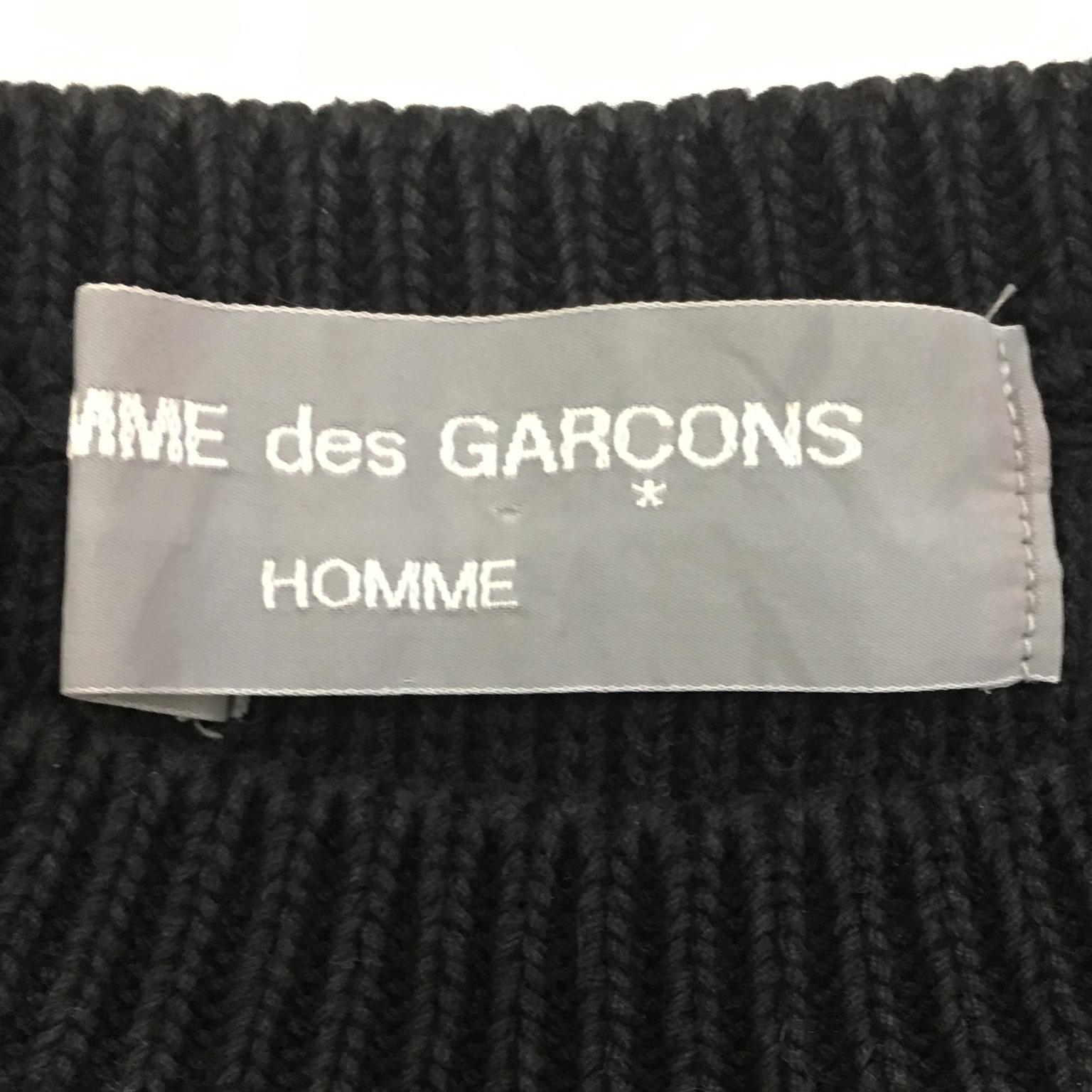 Black Comme des Garcons Homme 1989 Sweater Staff Heavy Cotton Jumper AD 1988