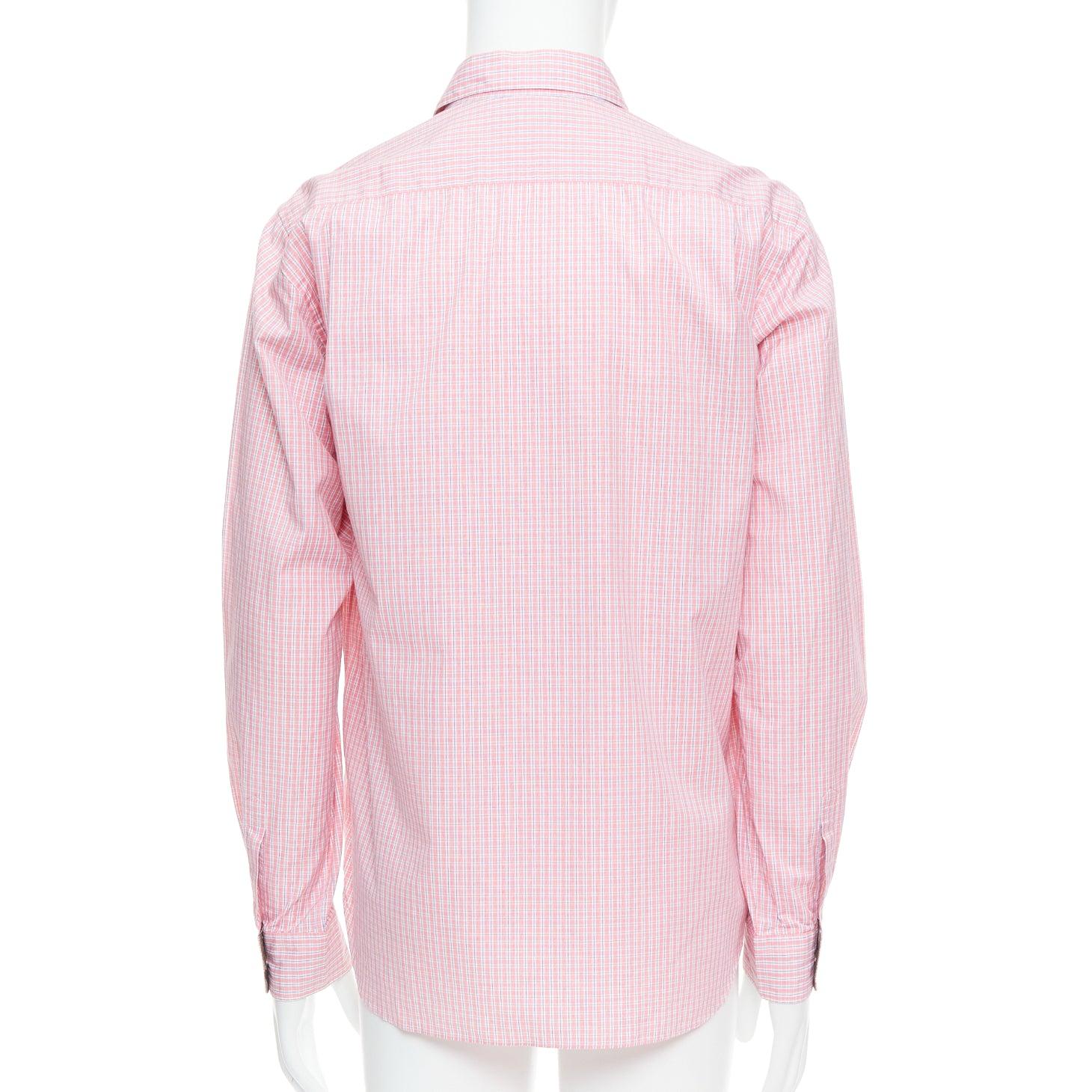 Men's COMME DES GARCONS HOMME 2011 pink check camo print collage shirt L