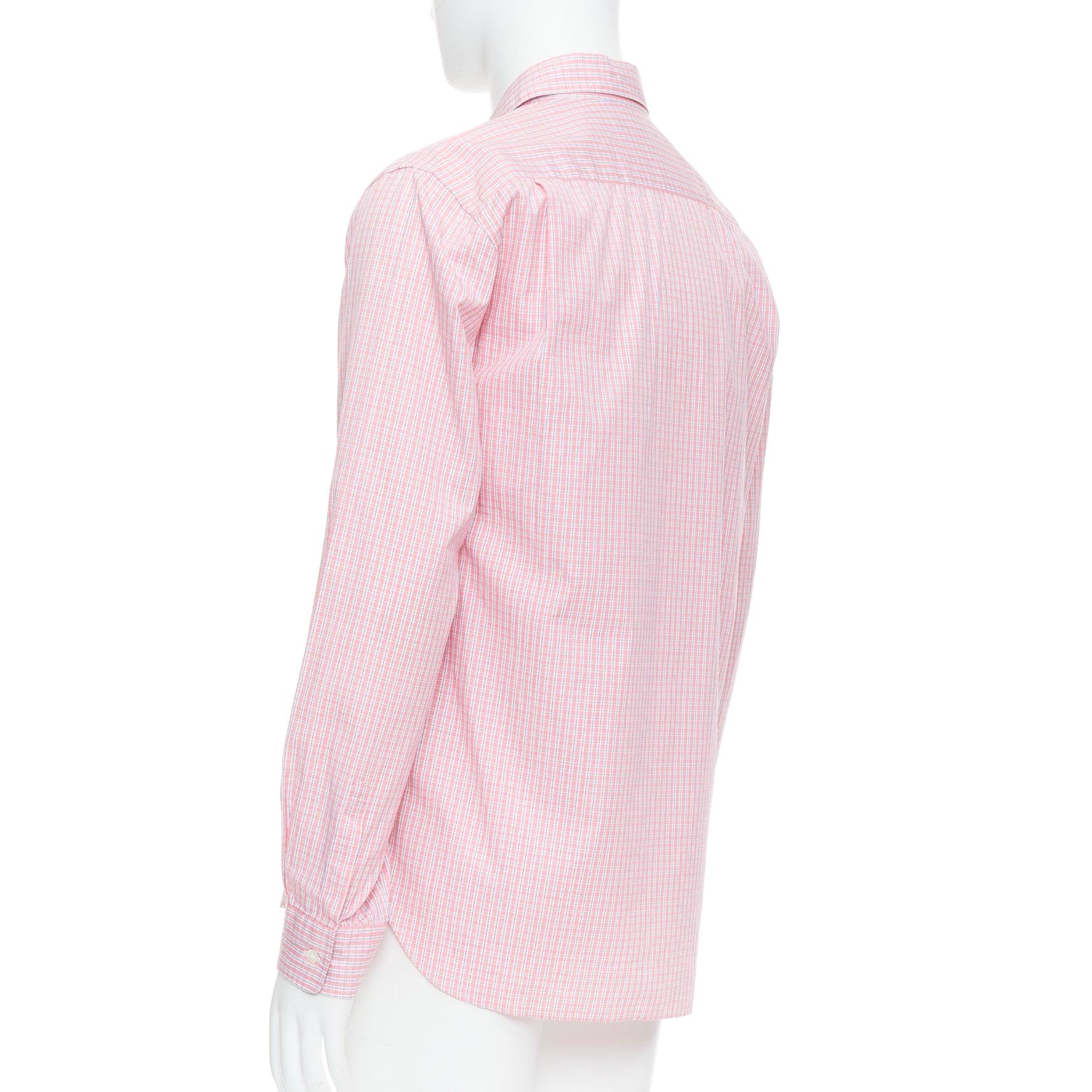 COMME DES GARCONS HOMME 2011 pink check camo print collage shirt L 1