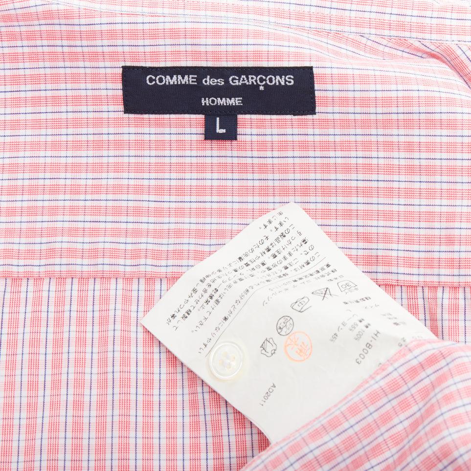 COMME DES GARCONS HOMME 2011 pink check camo print collage shirt L 3