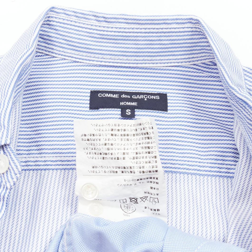 COMME DES GARCONS Homme 2018 blue contrast hem cotton blue pop over shirt S For Sale 3