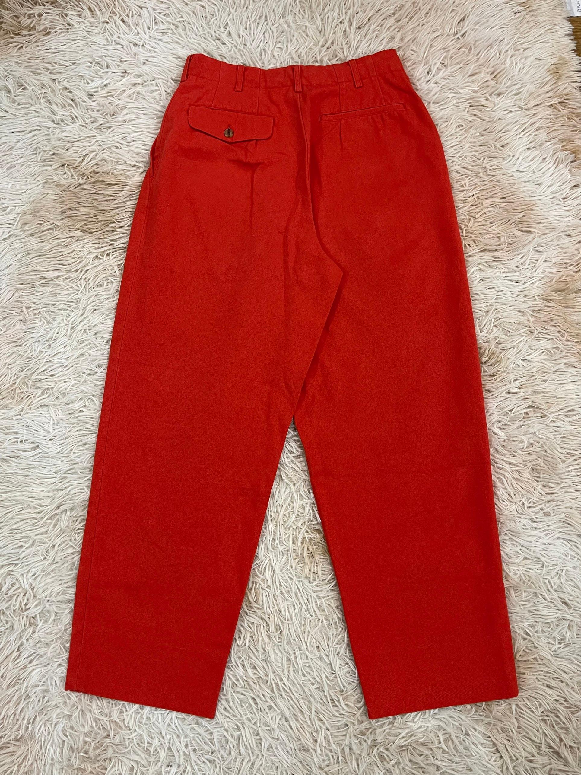 Comme Des Garcons HOMME A/W1991 Casual Red Pants In Excellent Condition For Sale In Seattle, WA