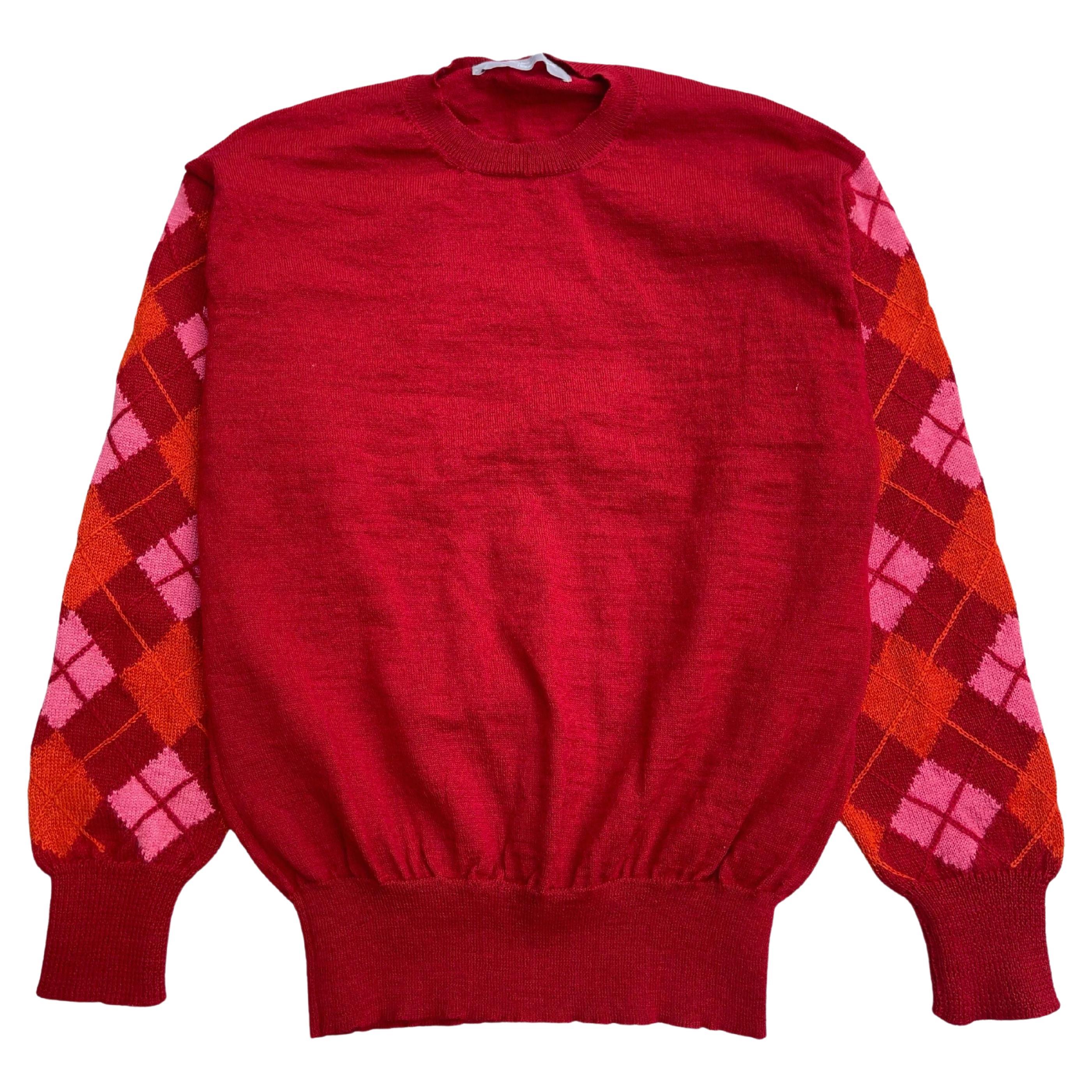 Comme des Garcons Homme Argyle Sleeve Sweater, Autumn Winter 2000 For Sale
