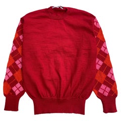 Comme des Garcons Homme Pullover mit Argyle-Ärmeln, Herbst Winter 2000