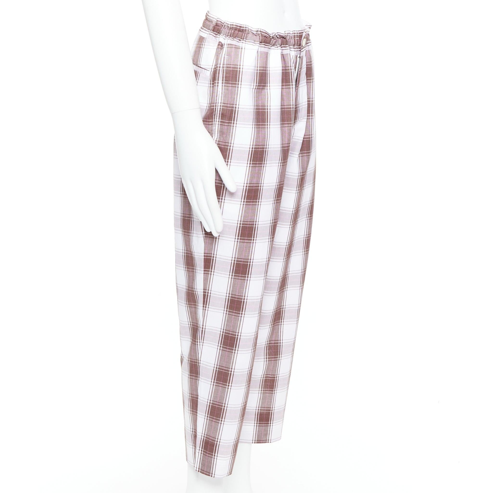 COMME DES GARCONS Homme Deux 2016 braun weiß kariert spitz zulaufende Hose S (Grau) im Angebot