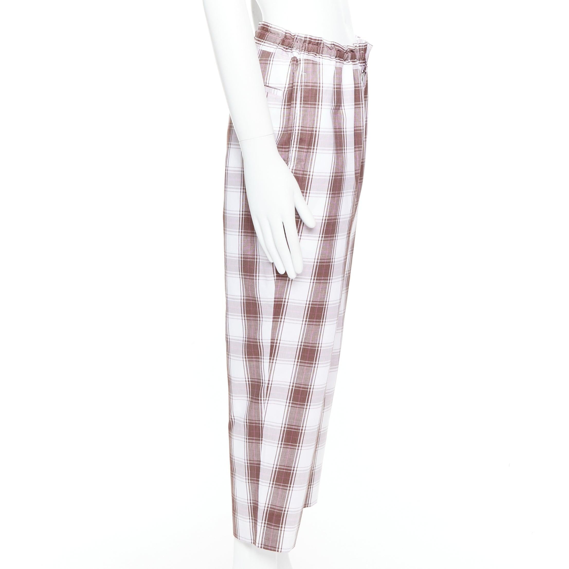 COMME DES GARCONS Homme Deux 2016 braun weiß kariert spitz zulaufende Hose S im Zustand „Neu“ im Angebot in Hong Kong, NT