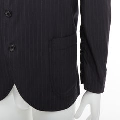 COMME DES GARCONS Homme Deux 2018 grey pinstriped pocketed blazer S