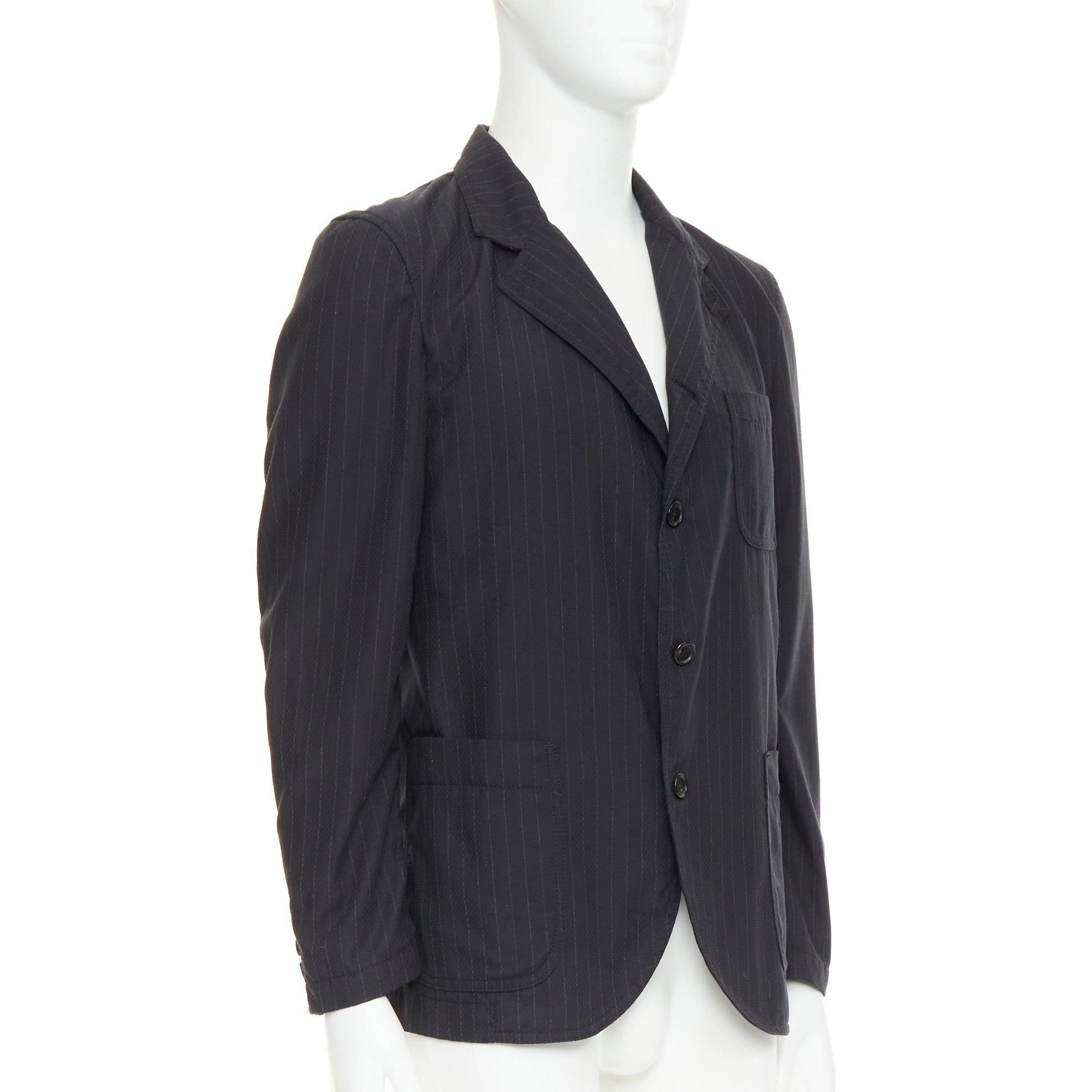 Nero COMME DES GARCONS Homme Deux 2018 blazer grigio gessato con tasche S in vendita