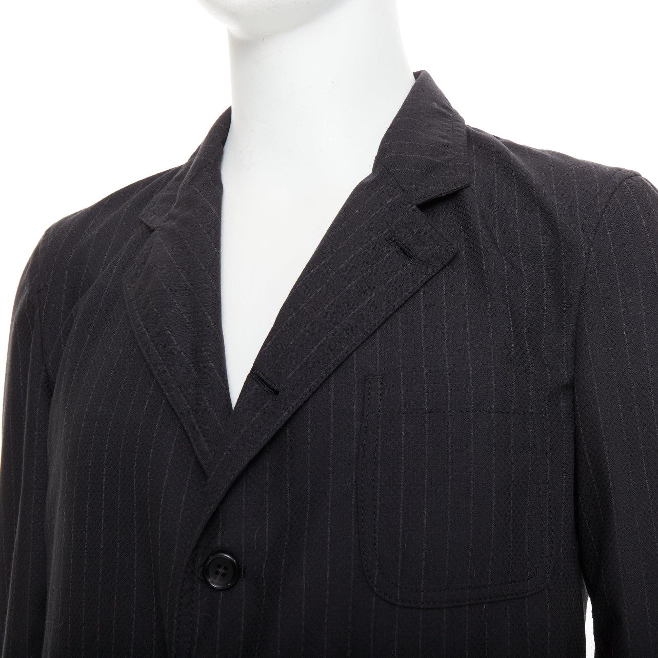 COMME DES GARCONS Homme Deux 2018 blazer grigio gessato con tasche S in vendita 2