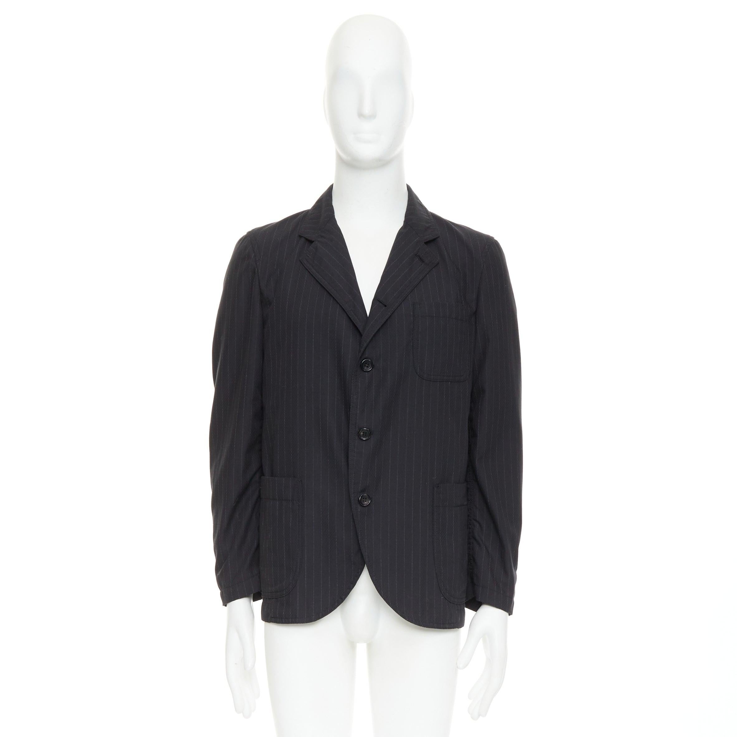 COMME DES GARCONS Homme Deux 2018 blazer grigio gessato con tasche S in vendita 4
