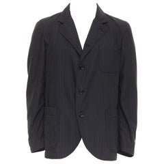 COMME DES GARCONS Homme Deux 2018 blazer gris à poches rayées S