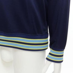 COMME DES GARCONS Homme Deux 2018 yellow rib navy football jersey sweatshirt M