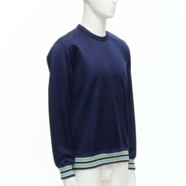 Noir COMME DES GARCONS Homme Deux 2018 - Pull en jersey de football jaune côte bleu marine M en vente