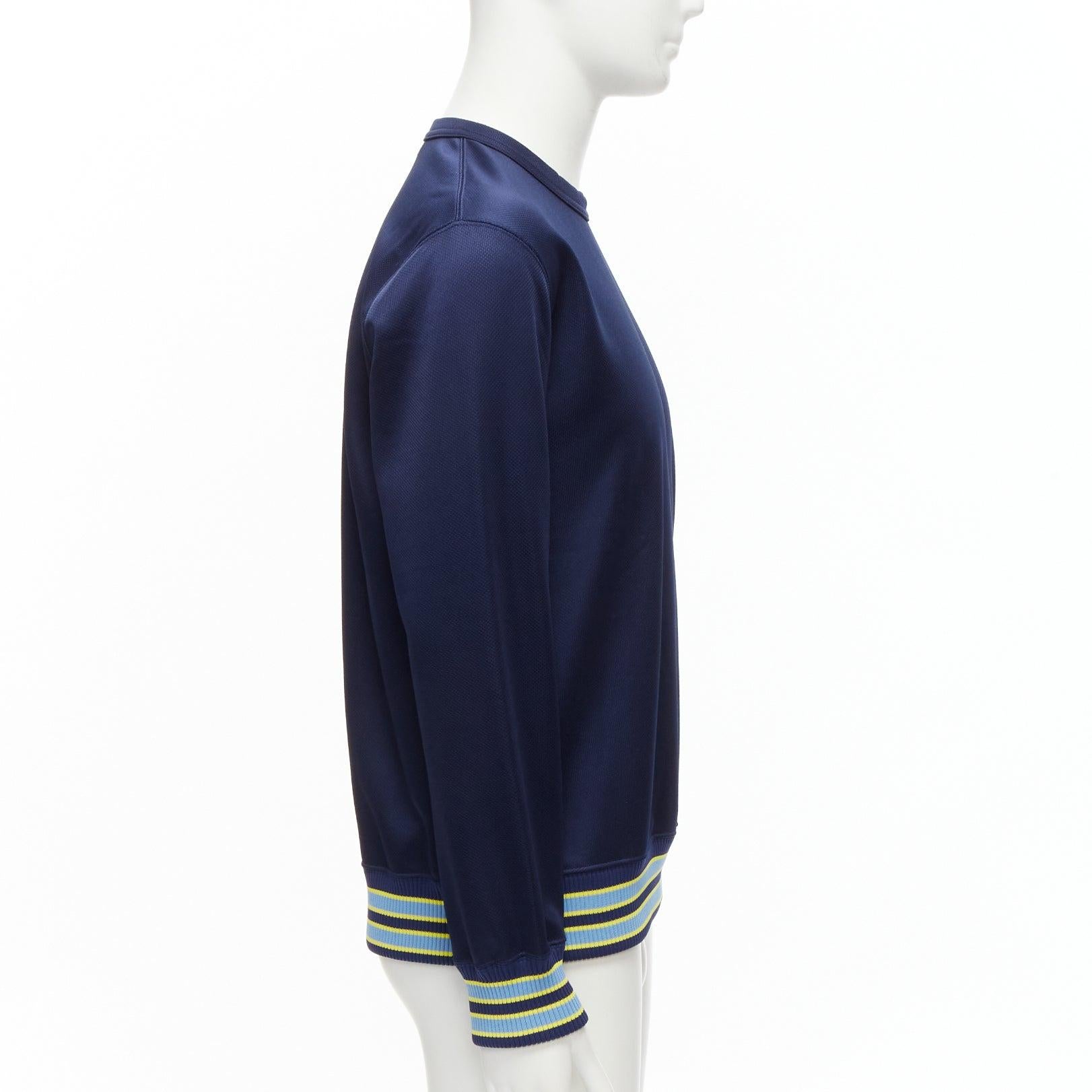 COMME DES GARCONS Homme Deux 2018 yellow rib navy football jersey sweatshirt M In Excellent Condition For Sale In Hong Kong, NT