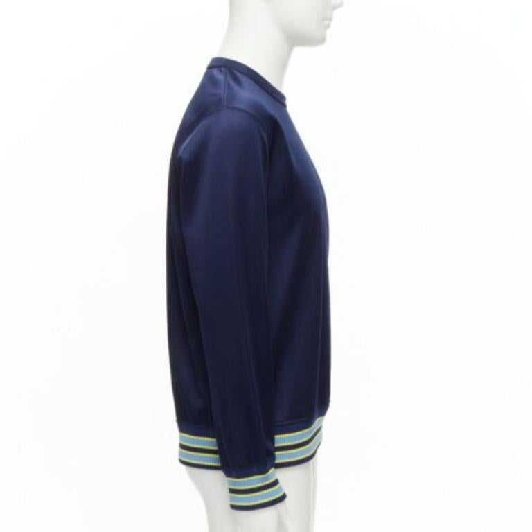 COMME DES GARCONS Homme Deux 2018 - Pull en jersey de football jaune côte bleu marine M Excellent état - En vente à Hong Kong, NT
