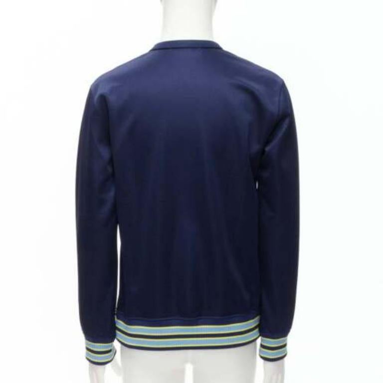 COMME DES GARCONS Homme Deux 2018 - Pull en jersey de football jaune côte bleu marine M Pour hommes en vente