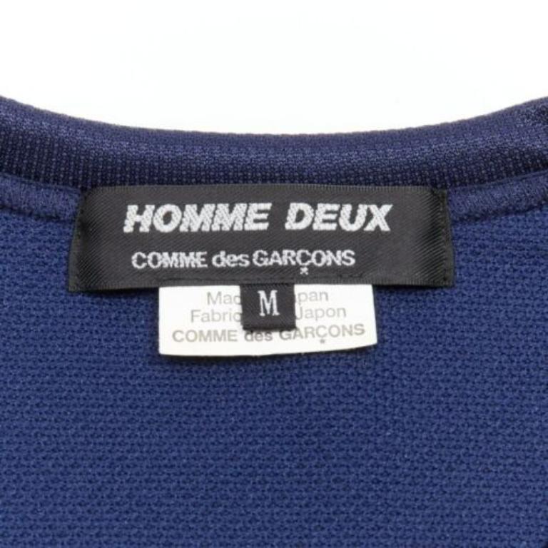 COMME DES GARCONS Homme Deux 2018 - Pull en jersey de football jaune côte bleu marine M en vente 2
