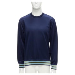 COMME DES GARCONS Homme Deux 2018 yellow rib navy football jersey sweatshirt M