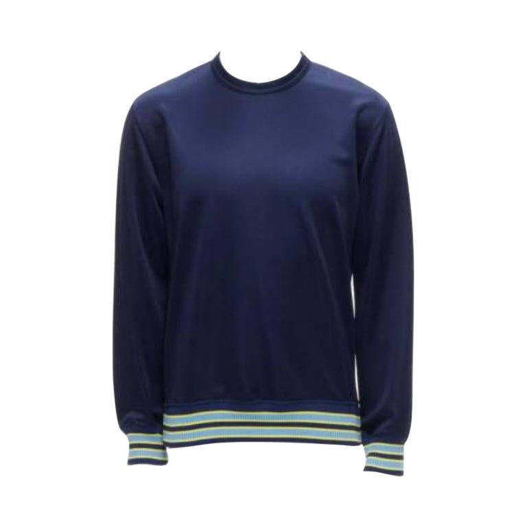 COMME DES GARCONS Homme Deux 2018 felpa da calcio a costine gialle navy M. in vendita