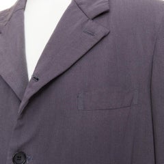 COMME DES GARCONS HOMME DEUX 2024 grey wool flap pockets long-line blazer XL