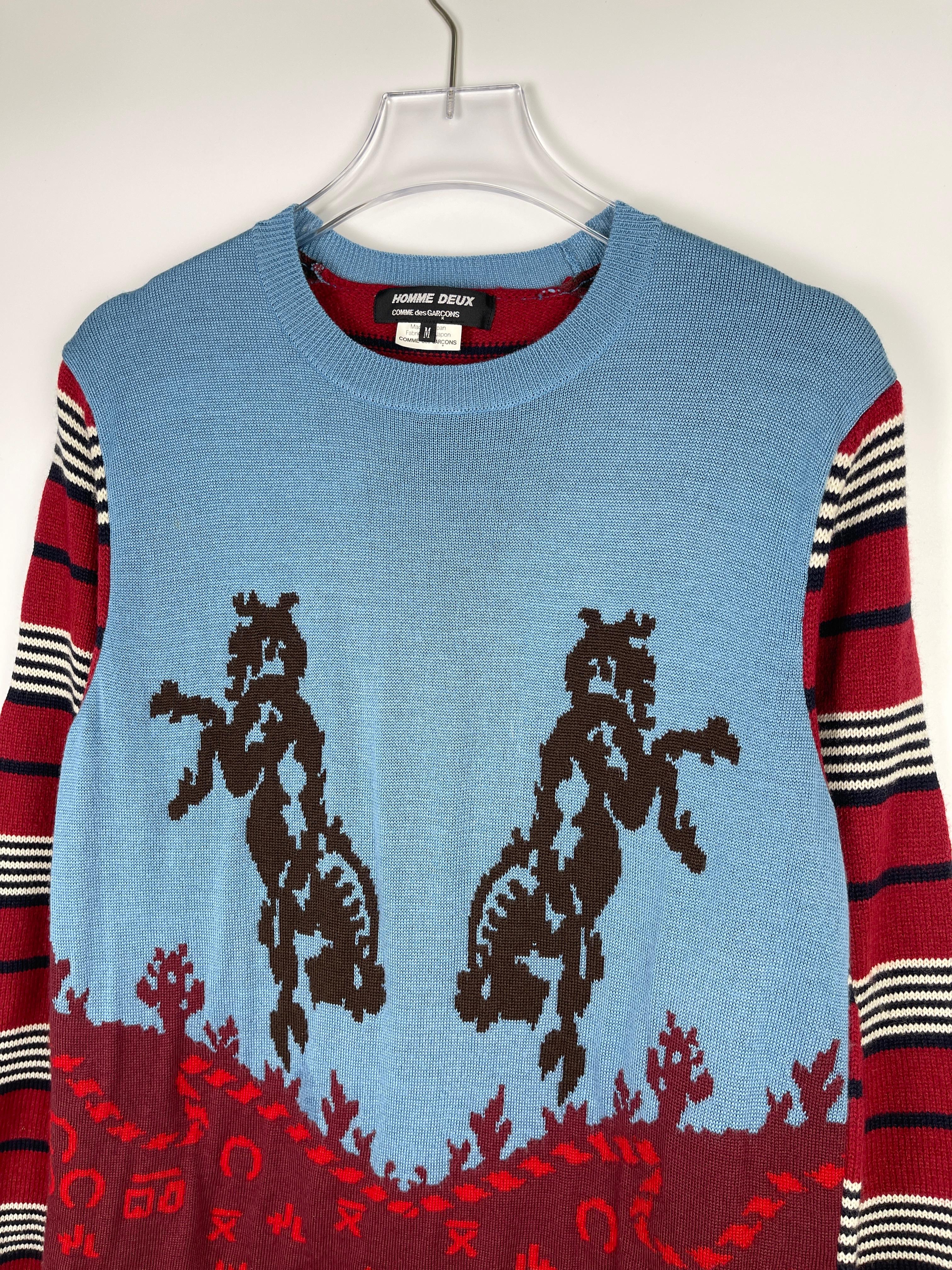 Comme des Garcons Homme Deux A/W2012 Abstract Cavalier Sweater  For Sale 4
