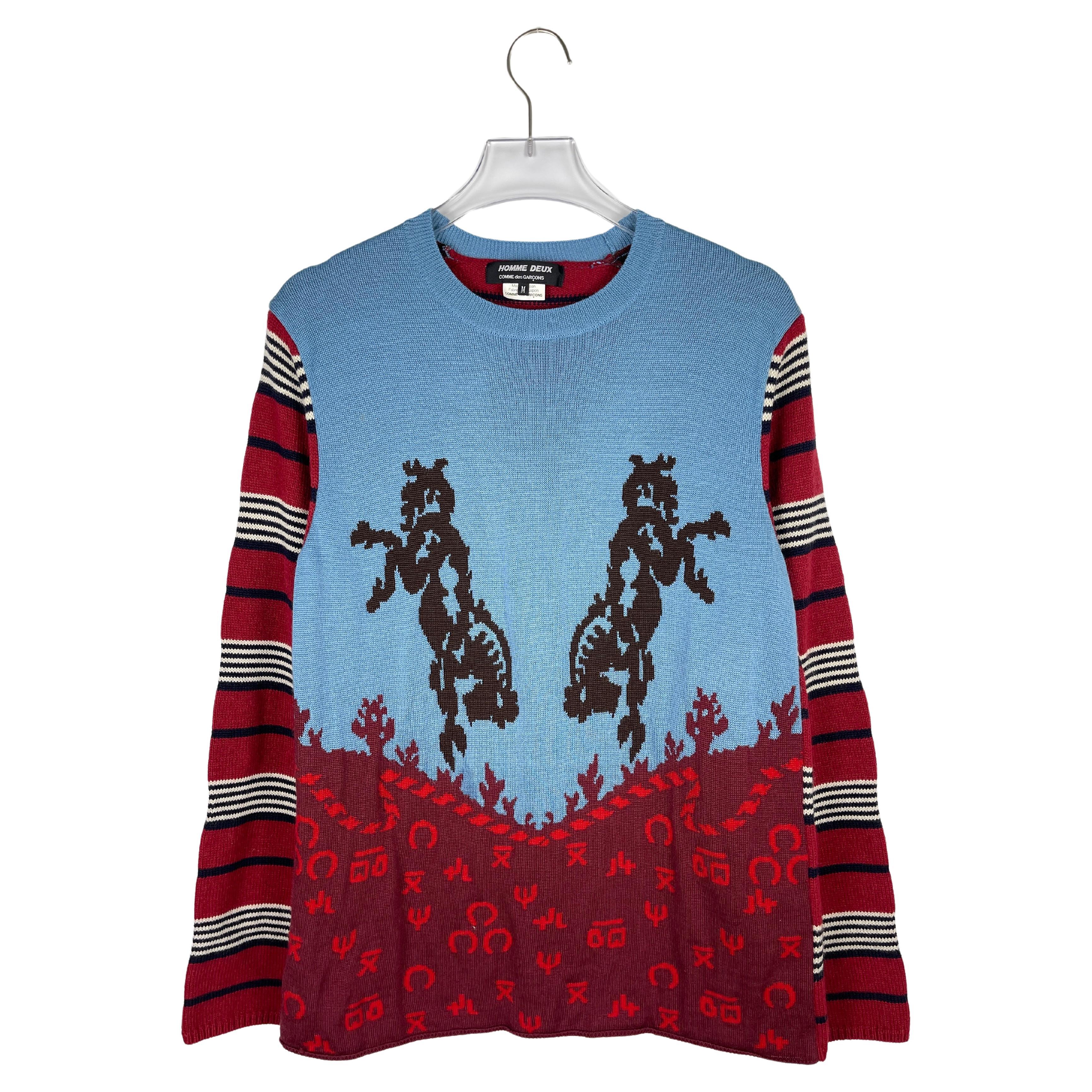 Comme des Garcons Homme Deux A/W2012 Abstract Cavalier Sweater  For Sale