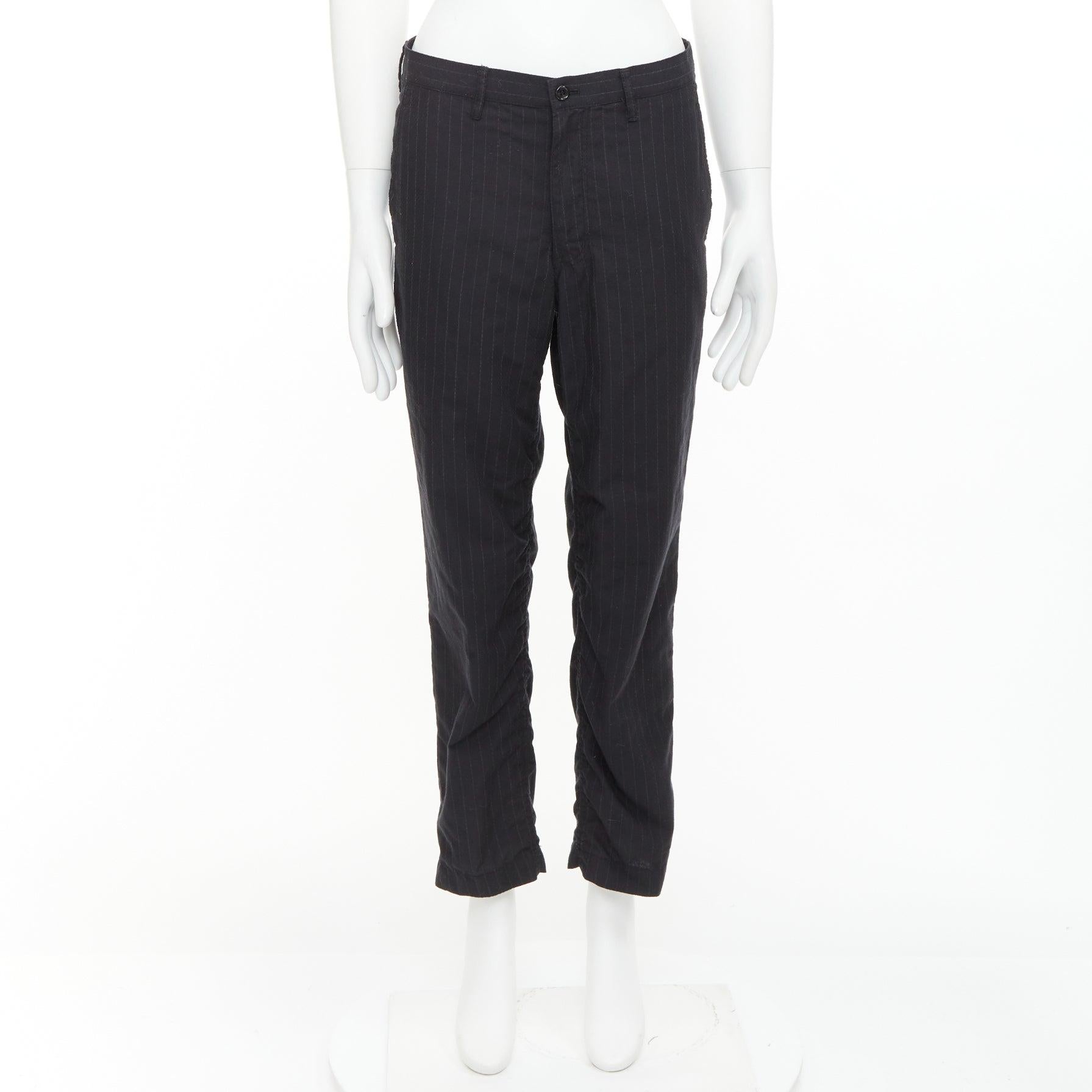 COMME DES GARCONS Homme Deux pantalon court à pinces en laine noire S en vente 4