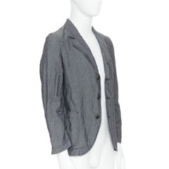 COMME DES GARCONS HOMME DEUX grey linen blend patch pocket casual blazer XS