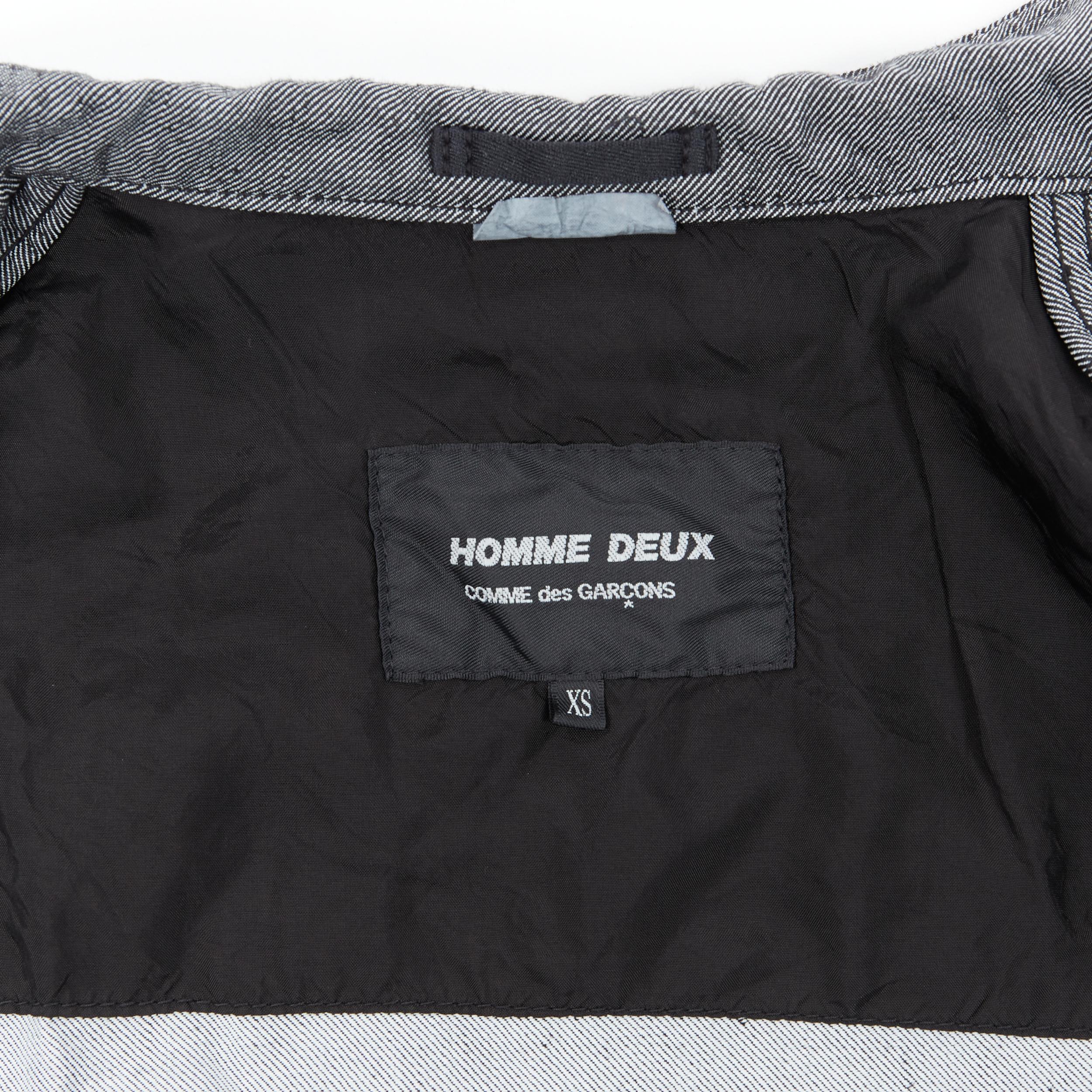 COMME DES GARCONS HOMME DEUX grey linen blend patch pocket casual blazer XS 2