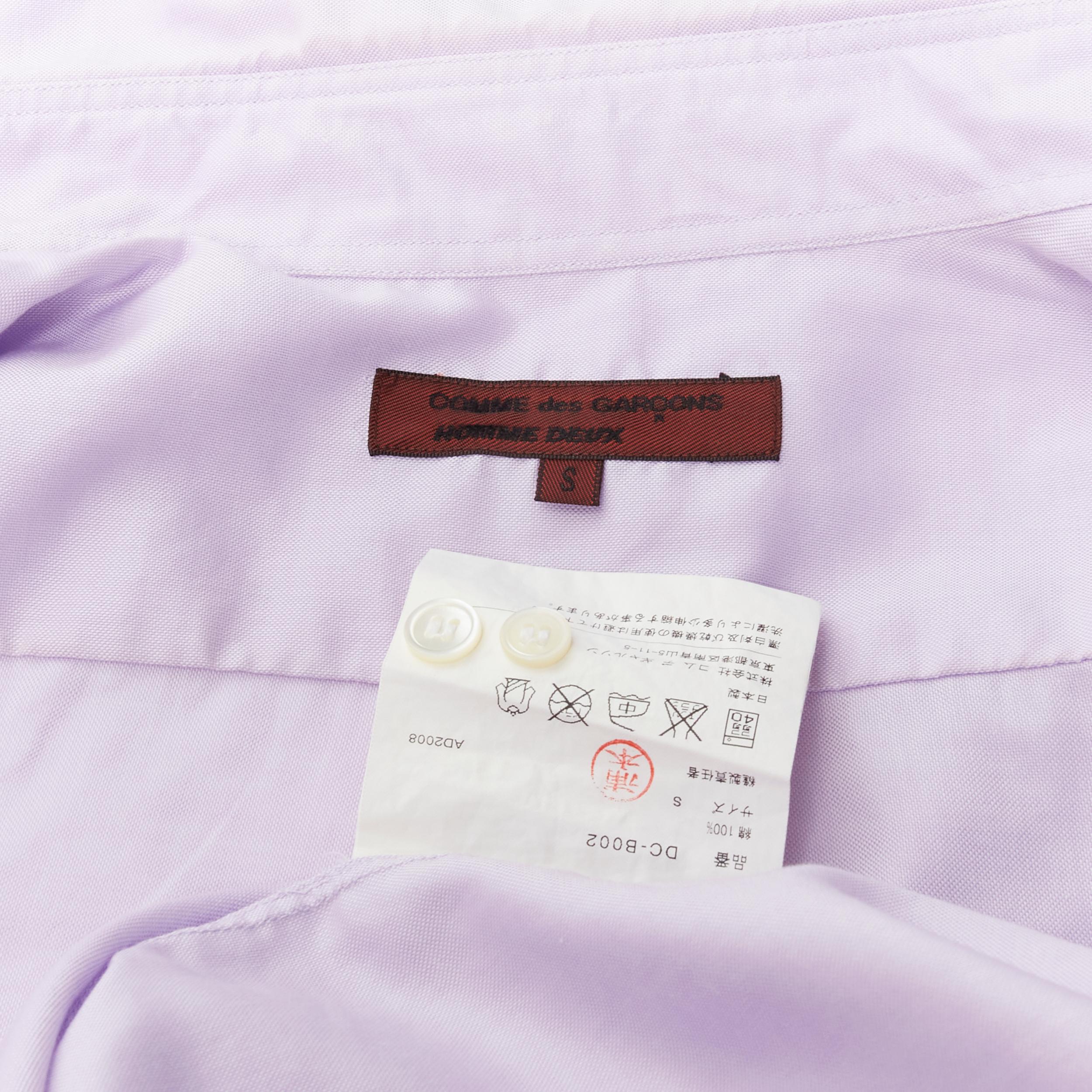 COMME DES GARCONS Homme Deux light purple cotton shirt S 4