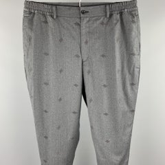 COMME des GARCONS HOMME DEUX Size L Charcoal Embroidery Wool Pants