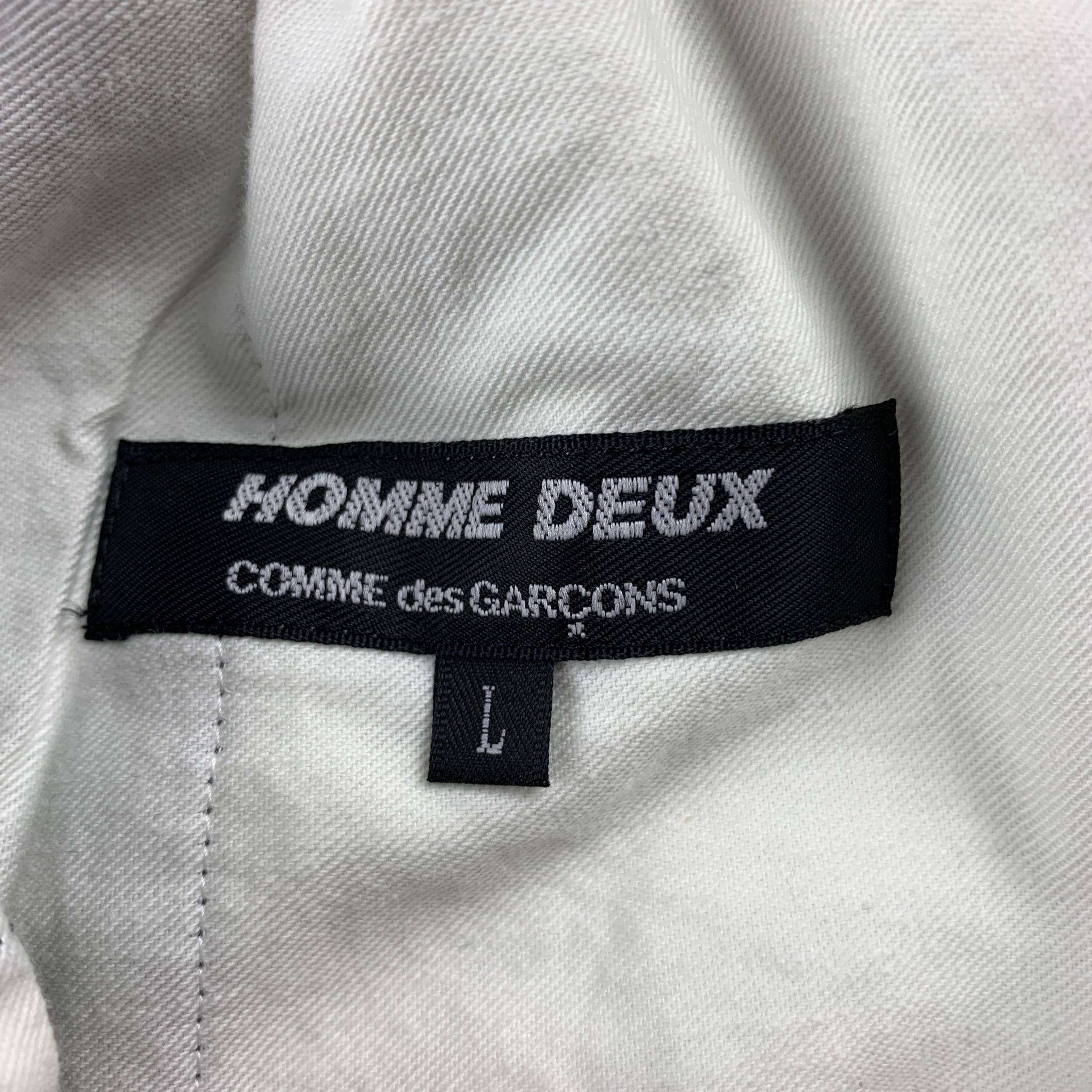 COMME des GARCONS HOMME DEUX Size L Charcoal Embroidery Wool Pants In Excellent Condition In San Francisco, CA